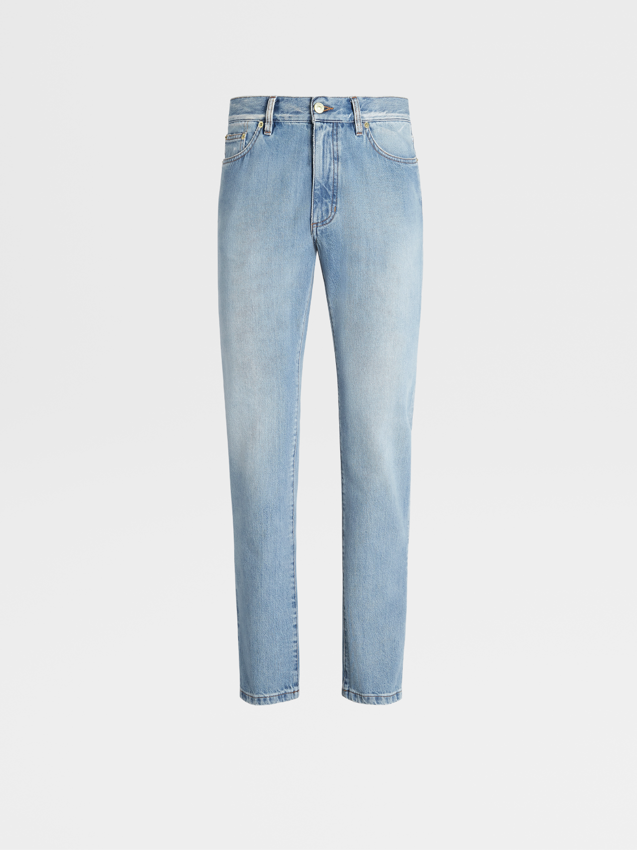 Light Blue Bleached Cotton Jeans